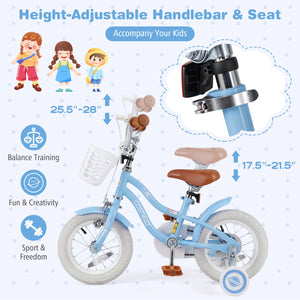 12 Inch Kids Bike with Adjustable Handlebar and Seat for 3-4 Year Old view 5