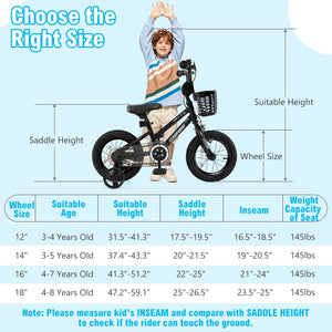 12 Inch Kids Bike with Basket and Training Wheels for Children Aged 3-5 Years Old view 4
