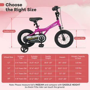 12-Inch Kids Bike with Removable Training Wheels Pink-Brave Hero view 4