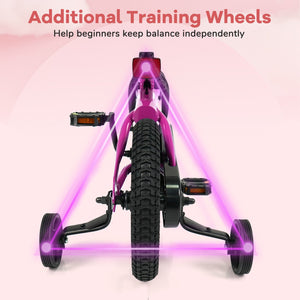 12-Inch Kids Bike with Removable Training Wheels Pink-Brave Hero view 7