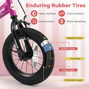 12-Inch Kids Bike with Removable Training Wheels Pink-Brave Hero view 9