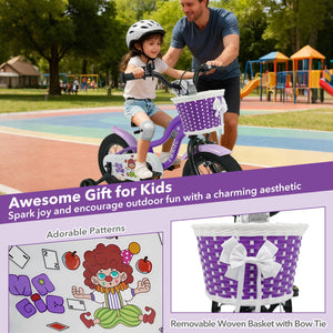 12 Inch Kids Bike with Training Wheels for Aged 3-4 Years Old - Magic Purple view 8
