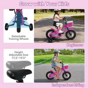 12 Inch Kids Bike with Training Wheels for Aged 3-4 Years Old - Magic Rose view 6