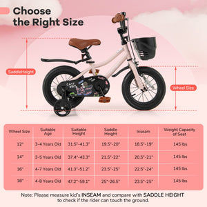 12 Inches Kids Bike with Basket and Adjustable Handlebar for 3-4 Years Old view 4