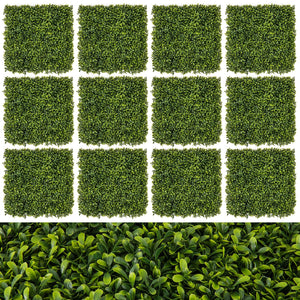 12 Pieces 20 Inch x 20 Inch Artificial Hedge Boxwood Panel view 4