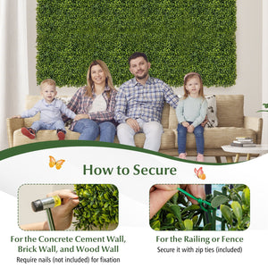 12 Pieces 20 Inch x 20 Inch Artificial Hedge Boxwood Panel view 9