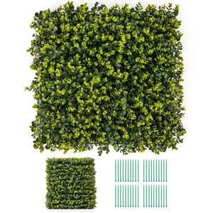 12 Pieces 20 Inch x 20 Inch Artificial Hedge Eucalyptus Panels view 4