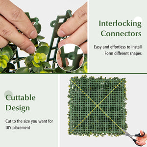 12 Pieces 20 Inch x 20 Inch Artificial Hedge Eucalyptus Panels view 8