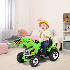 12 V Battery Powered Kids Ride on Dumper Truck-Green view 3