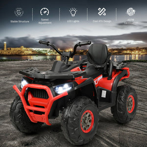 12 V Kids Electric 4-Wheeler ATV Quad with MP3 and LED Lights-Red view 3