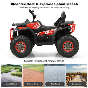 12 V Kids Electric 4-Wheeler ATV Quad with MP3 and LED Lights-Red view 5