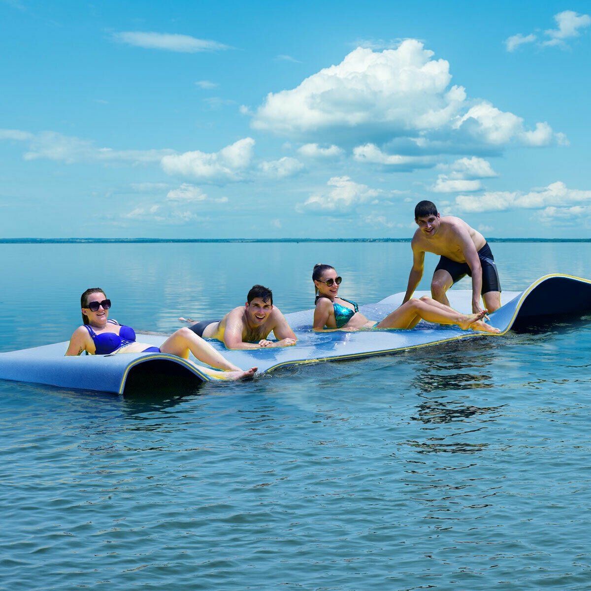 12 x 6 Feet 3 Layer Floating Water Pad-Blue view 2