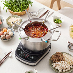 1200W Electric Fondue Pot Set with 3 L Removable Pot 6 Color-Coded Fork view 3
