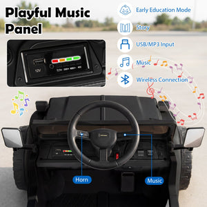 12V Electric Ride On Truck with Dump Bed and Music Licensed Toyota-Black view 7