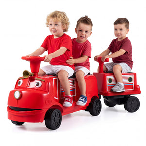 12V Kids Ride on Train 3-Seater with Detachable Carriage Licensed Chuggington-Red view 4