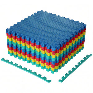 12 Pieces Puzzle Interlocking Flooring Mat with Anti-slip and Waterproof Surface-Multicolor view 4