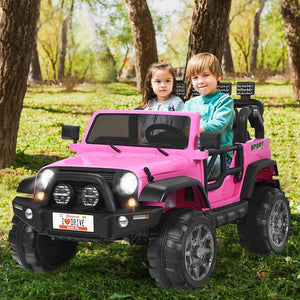 12V 2-Seater Ride on Car Truck with Remote Control and Storage Room-Pink view 2