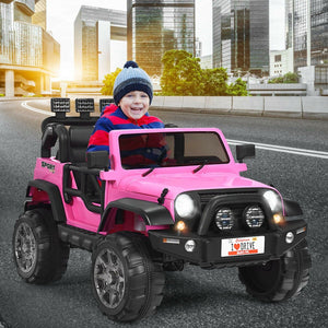 12V 2-Seater Ride on Car Truck with Remote Control and Storage Room-Pink view 3
