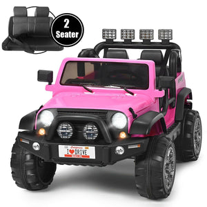 12V 2-Seater Ride on Car Truck with Remote Control and Storage Room-Pink view 4