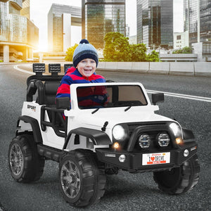 12V 2-Seater Ride on Car Truck with Remote Control and Storage Room-White view 3