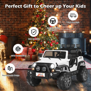 12V 2-Seater Ride on Car Truck with Remote Control and Storage Room-White view 6