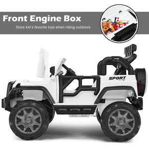 12V 2-Seater Ride on Car Truck with Remote Control and Storage Room-White view 9