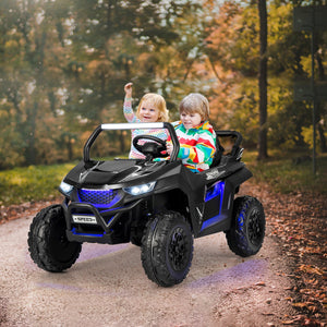 12V 2-Seater Kids Ride on UTV with Slow Start Function Music-Black view 2