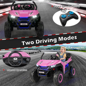 12V 2-Seater Kids Ride on UTV with Slow Start Function Music-Pink view 6