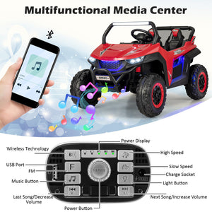 12V 2-Seater Kids Ride on UTV with Slow Start Function Music-Red view 9