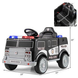 12V Battery Powered Electric Vehicle with 3 Speeds and Megaphone-Black view 4
