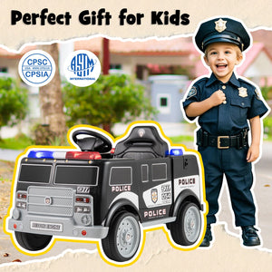 12V Battery Powered Electric Vehicle with 3 Speeds and Megaphone-Black view 7
