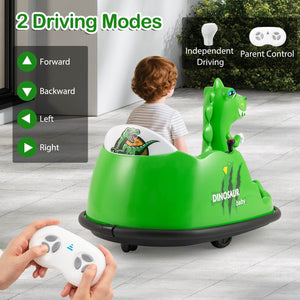 12V Bumper Car with Spray Function and Remote Control for Toddlers Aged 2-5-Green view 8
