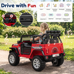 12V Electric 2-Seater Kids Ride On Car with Parent Remote Control-Red view 6