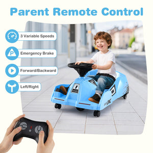 12V Electric Cleaning Go Kart with Detachable Mop and Remote Control-Blue view 2