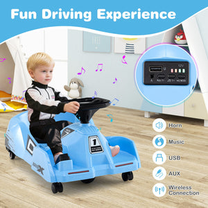 12V Electric Cleaning Go Kart with Detachable Mop and Remote Control-Blue view 7