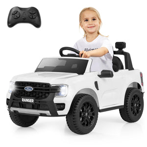 12V Electric Kids Ride on Car Licensed Ford Ranger with Remote Control and Music-White view 3