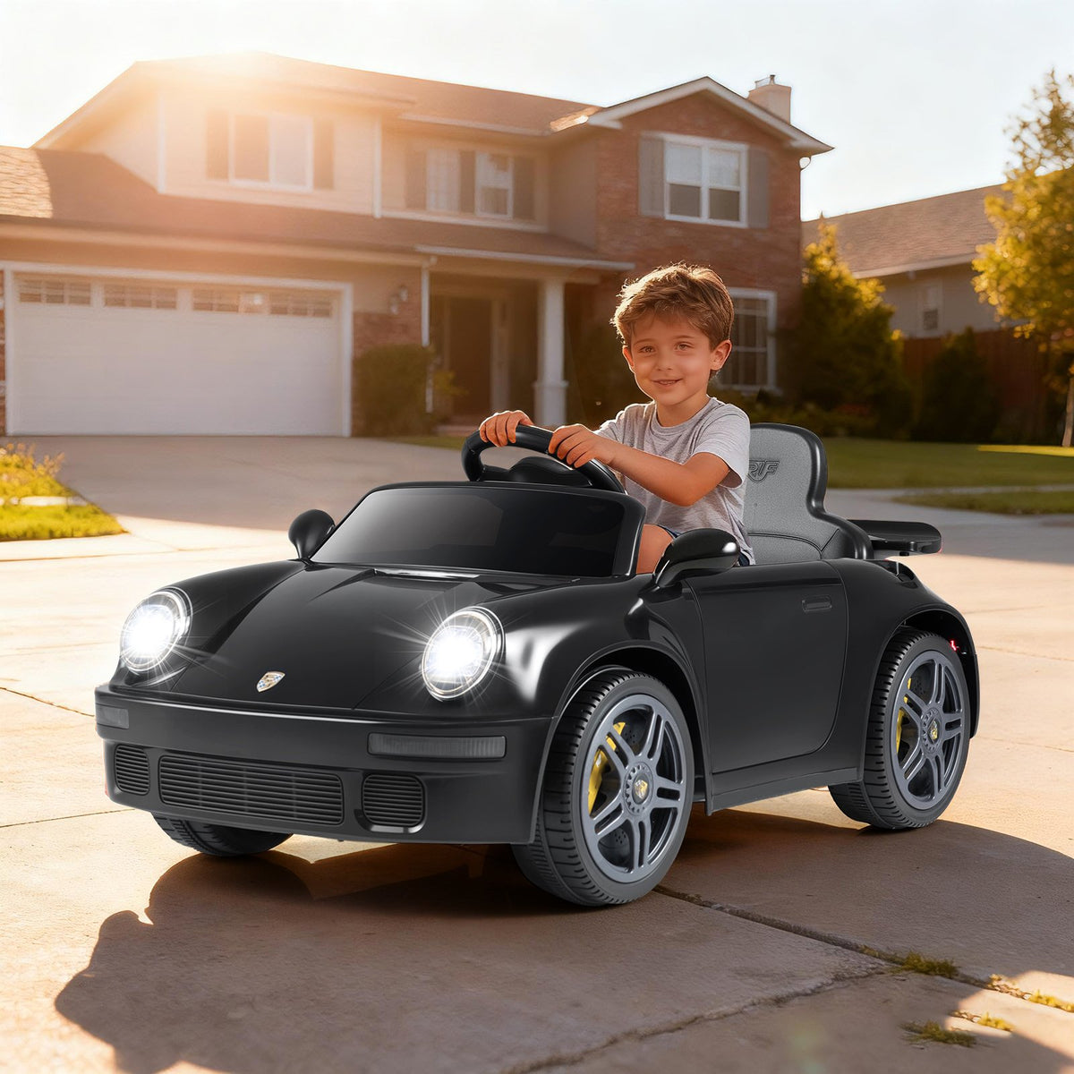12V Electric Ride On Car Licensed RUF CTR with Remote Control and Music-Black view 2
