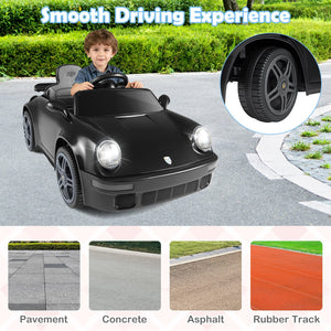 12V Electric Ride On Car Licensed RUF CTR with Remote Control and Music-Black view 8