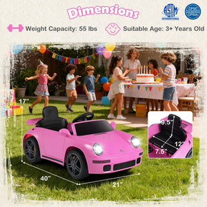 12V Electric Ride On Car Licensed RUF CTR with Remote Control and Music-Pink view 4