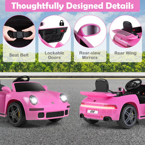 12V Electric Ride On Car Licensed RUF CTR with Remote Control and Music-Pink view 9