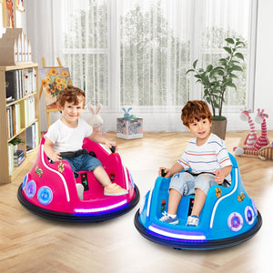 12V Electric Ride On Car with Remote Control and Flashing LED Lights-Pink view 2