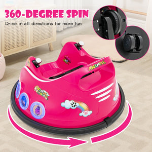 12V Electric Ride On Car with Remote Control and Flashing LED Lights-Pink view 5