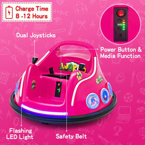 12V Electric Ride On Car with Remote Control and Flashing LED Lights-Pink view 8