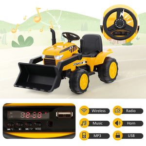 12V Kid's Ride on Excavator with Adjustable Digging Bucket-Yellow view 9