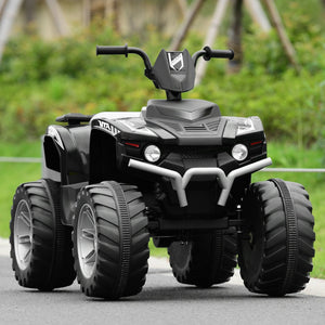 12V Kids Ride on ATV with LED Lights and Treaded Tires and LED lights-Black view 3
