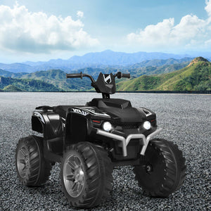 12V Kids Ride on ATV with LED Lights and Treaded Tires and LED lights-Black view 5