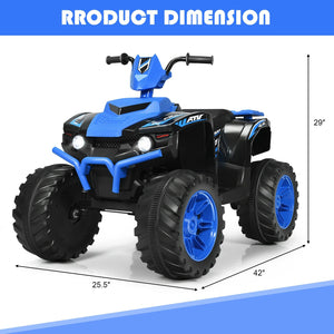 12V Kids Ride on ATV with LED Lights and Treaded Tires and LED lights-Navy view 4