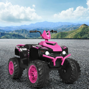 12V Kids Ride on ATV with LED Lights and Treaded Tires and LED lights-Pink view 5