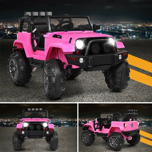 12V Kids Remote Control Riding Truck Car with LED Lights-Pink view 3