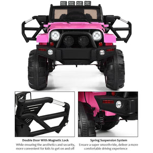 12V Kids Remote Control Riding Truck Car with LED Lights-Pink view 6
